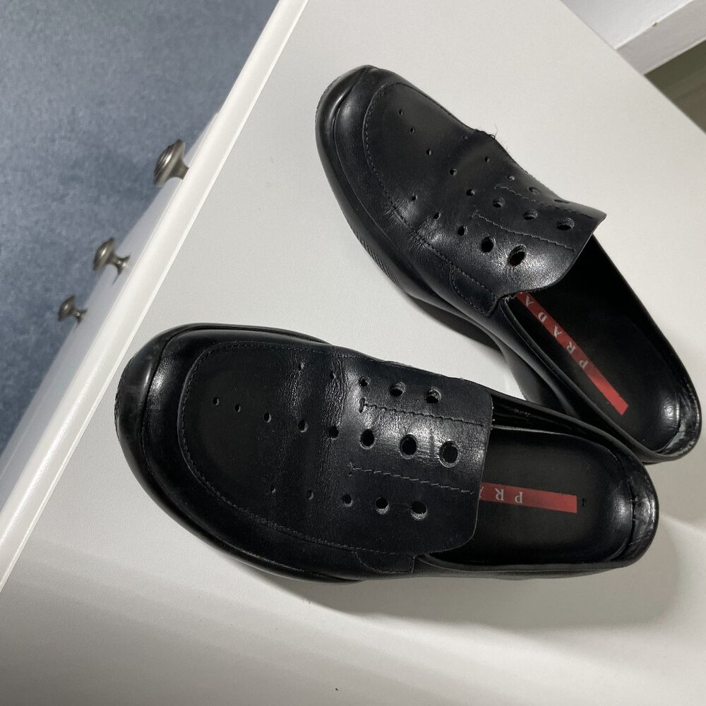 Black Prada slip on shoes